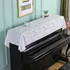 Funda de piano simple de encaje, diseño de media cubierta, estilo moderno, funda a prueba de polvo, funda para piano electrónico, tela universal