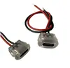 Enchufe Hembra de Socket Transparente con Cable para Lámpara de Escritorio de Vehículo Eléctrico, Moldeado por Inyección Tipo C a 2 Pines, Presión Directa, Modificación DIY