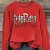 Sudadera con Capucha Redonda Estampada con Letras Navideñas para Mujer - Festiva