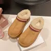 Botas de Nieve de Felpa con Suela Gruesa Parte Trasera Semiabierta Ropa de Abrigo para Mujer Invierno Nueva Llegada Slip-on Zapatos de Algodón Gruesos y Cálidos para Mujeres Embarazadas