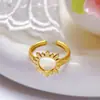 Comercio exterior transfronterizo europeo y americano anillo de corazón con líneas irregulares de acero inoxidable anillo abierto ajustable de nicho de alta gama joyería para manos