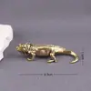 Latón Puro Lagarto Camaleón Serpiente de Cuatro Patas Retro Objetos Antiguos Decoración del Hogar Mascota de Té Artesanía de Escritorio Adornos de Cobre
