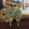 Aretes Redondos Incrustados con Diamantes para Mujer, Aretes de Borlas Multicapa Color Rosa, Aretes Personalizados con un Toque de Lujo