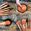 Novo Mini Conjunto de 8 Pincéis de Maquiagem, Conjunto Portátil de Pincéis para Corretivo, Base, Sombra para Olhos, Blush, Ferramentas de Beleza