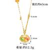 Collar Candado Ruyi de Loto Koi de Oro Vietnamita Estilo Chino para Mujer Joyería de Aleación de Cobre Duradera de Marea Nacional Retro