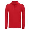 Camisa polo casual de solapa de manga larga de 210 g para hombre, clásica casual recta con solapa, camiseta con logo bordado personalizado