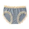 Ropa interior sexy sin costuras para mujer Encaje Deseo Puro Cintura media Sin costuras Algodón puro Antibacteriano Alta elasticidad Pantalones para niña