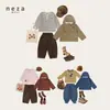 NezaCafé RelajadoChaqueta de Pana para Niños, Algodón Puro, Otoño, Sudadera con Capucha y Botones para Niños y Niñas