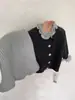 Conjunto de Suéter para Niña 2026 Otoño Nuevo Dulce Conjunto de Dos Piezas para Niñas Pequeñas con Tejido de Encaje Atuendo de Moda