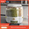 Recipiente para Armazenamento de Arroz à Prova de Insetos e Umidade, Caixa Selada para Armazenamento de Grãos, Recipiente de Arroz Compartimentado Rotativo, Armazenamento de Cozinha de Grande Capacidade