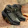 Sapatos masculinos de tamanho grande para atividades ao ar livre, com cruzamento de fronteiras, sapatos de caminhada respiráveis de cano alto, duráveis e antiderrapantes para viagens e esportes, quentes