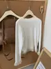 Principios de Primavera 2025 Moda Estilo Extranjero Versátil Cuello Redondo Costura Encaje Top Delgado Camiseta Básica Elegante Ropa para el Trabajo