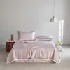 Nuevo 2025 Tencel Lanjing de los años 60 Proteína de Capullo de Gusano de Seda Verano Fresco Colcha de Cuatro Piezas Verano Fresco Seda Deslizante Colcha de Aire Acondicionado