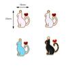 Adornos DIY de alta calidad con colgantes de gato de amor con aceite dorado, pendientes y accesorios para el cabello, explosiones coreanas.