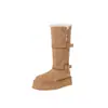 Primeiro Encontro Ji Gray Botas de Neve com Solado Grosso Estilo Novo da Temporada 2026 Uso Duplo Sapatos de Algodão Espessos com Veludo Botas Longas Peludas