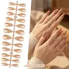 Manicura de Color Sólido Largo Uñas Portátiles Manicura de Gama Alta Uñas Postizas Forma de Almendra Brillantes Uñas Removibles Producto Terminado