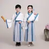 Trajes Tradicionais Hanfu Infantis para Meninas e Meninos, Trajes de Apresentação para Alunos do Ensino Fundamental, Trajes de Estudante para os Três Caracteres Clássicos e Código do Discípulo