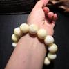 Nuevo pulsera de flor flotante de porcelana blanca, pollo cera amarillo, círculo único, pareja, flor flotante de porcelana blanca, cera, piedra original ámbar, pulsera de cuentas