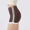 Shorts ajustados sin costuras de tiro alto color block con forma de durazno que levantan el trasero, sin líneas de ropa interior visibles, shorts deportivos para correr, fitness y yoga, para mujer