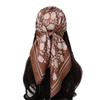 Pañuelo Cuadrado Grande Estampado Floral Retro Marrón Oblicuo de Seda Moda Versátil Pañuelo de Imitación Seda a Prueba de Polvo Pañuelo para la Cabeza Bufanda para Mujeres