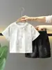 X094 Conjunto de Roupas de Verão para Meninos Novo Fresco Criança Pequena Duas Peças Estiloso Bebê Verão Estilo de Rua Roupas de Manga Curta