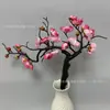 Flores Artificiales, Flor de Invierno, Arreglo Floral Bonsái de Flor de Ciruelo, Decoración de Año Nuevo, Flor de Durazno, Mesa de Comedor de Sala de Estar, Adornos de Bonsái Chinos