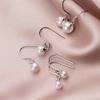 S925 Prata Simples Moda Brincos de Pérolas Sintéticas Estilo Coreano Elegante Design Feminino Brincos G2998