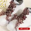 Cordones de Gasa de Nieve con Estampado de Leopardo 2.5cm-4cm Cordones Ensanchados Patrón de Estampado de Leopardo Cordones de Encaje de Gasa de Seda Cordones Planos
