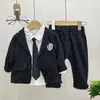 Ropa Formal Estilo Coreano para Primavera y Otoño, Ropa Elegante para Niños, Traje Formal para Bebé Niño de 1 Año, Traje de 2 Piezas, Conjunto de Traje Pequeño para Niños de 3 Piezas para Niños de 4 Años