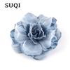 Broche Grande de Tela de Seda de Camelia Corsage de Flor de Perla Bohemio Accesorio Hecho a Mano de Doble Uso para Vestidos