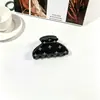 Pinza para el Cabello Brillante de Moda y Sencilla con Lunares Blancos y Negros, Elegante Pinza de Tiburón Semi-Circular para Recogidos en la Parte Posterior de la Cabeza