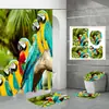 Cortina de ducha de poliéster impermeable con estampado digital de pájaros coloridos para baño, con mampara de baño, de Amazon, fabricante de fuentes e-commerce.