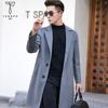 Abrigo de Lana Invierno Estilo Coreano Casual para Hombre de Longitud Media Ajustado Color Sólido Abrigo de Traje Gabardina Ligera para Hombre Negocios
