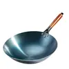 Wok de gas con fondo redondo y superficie cóncava / Wok de hierro para cocina de inducción para saltear, con diseño cóncavo y convexo para evitar que la comida se pegue