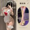 Lencería Sexy Estilo Nuevo Huecos Encaje Transparente Volantes Pecho Pequeño Pijama Uniforme de Sirvienta Delantal de Cocina