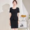 Fino verão terno de manga curta terno Desgaste de Negócios Feminino slim fit hotel recepção joalheria loja de ouro macacão mulheres