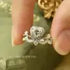 Anillo de Corazón con Circonita Diamante de Plata Esterlina S925 para Mujer Nicho de Gama Alta Lujo Accesible Versátil Abierto Ajustable Nueva Tendencia