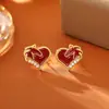 Collar Colgante de Esmalte de Caballo Deseoso con Gota de Aceite Nuevo Estilo Chino Festivo Año Nuevo Cadena para Clavícula Corazón Pendientes Románticos de Alta Gama