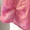 Elegante Conjunto de Verano de Manga Corta para Mamás de 40+ Elegante Top Transpirable de Brocado Iridiscente Ropa para Mujeres de Mediana Edad Camiseta Mujer