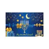 Tela de Fondo para Hanukkah Modelo Nuevo Transfronteriza, Montaje de Escena Temática de Festival, Decoración de Fiesta, Personalización de Bandera para Jardín Exterior