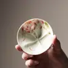Caneca grande de cerâmica em formato de borboleta de alto valor estético da Miyan, xícara de chá de orquídea pintada à mão, recipiente para chá, xícara para degustação de chá, conjunto de chá