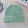 Gorro de lana cálido de punto de color liso de alta gama clásico de invierno para mujeres y hombres, sombrero versátil a prueba de frío de estilo coreano para exteriores