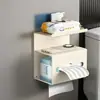 Caja de pañuelos multicapa de pared de fábrica, caja de pañuelos para inodoro sin taladro, caja de pañuelos para baño de 3 capas, caja de toallitas húmedas