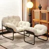 Sillón reclinable de lujo ligero, sofá perezoso para sala de estar, silla de ocio de color sólido, sofá de arte en hierro para siesta, sillón de balcón, sillón