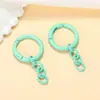 Chaveiro Pingente de Corrente de Quatro Seções Laqueada com Fivela de Mola Colorida de Primavera Acessórios para Joias DIY Argola de Mola Pingente para Bolsa