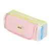 Estuche de Lápices de Aspecto Elegante, Sencillo y de Gran Capacidad para Estudiantes, Bolsa de Papelería de Malla Transparente de Doble Capa, Estilo Coreano, Bolsita de Lápices de Nicho al por Mayor