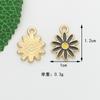 Accesorios de joyería DIY, pendientes colgantes de aleación con forma de gota de aceite de margarita blanca amarilla de Jindian, pendientes, llavero, bolso y colgante.