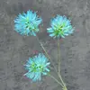 Flores Artificiais Coloridas de Plástico Bolas de Cebolinha de 3 Cabeças Adereços para Layout de Cena de Casamento Decoração de Casa Flores Artificiais Ornamentos Atacado
