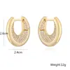 Aogu Moda Lujo Accesible Chapado en Cobre Oro de 18 Quilates Circonita Pendientes en Forma de U para Mujer Europeos y Americanos Ins Nicho Pendientes Personalizados de Gama Alta Nuevos