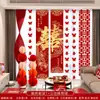 Decoración de Habitación de Boda Tira Larga con Palabras Felices, Tela Decorativa Colgante para Cortina de Dormitorio y Sala de Estar de Casa Nueva, Set de Guirnaldas de Palabras Felices Específicas para Bodas